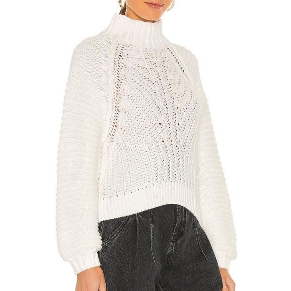Free People Sweater Sweetheart Mock Neck Chunky Knit Ivory Sizes Sm Md & Lg NWT - Picture 10 of 12